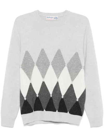 Ballantyne Grey Cashmere Pullover In Gray