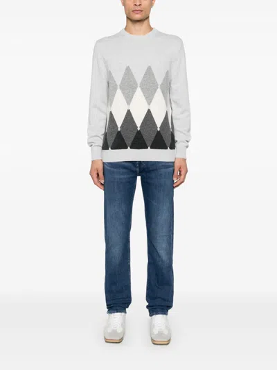 Ballantyne Grey Cashmere Pullover In Gray