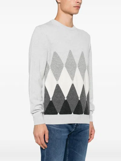 Ballantyne Grey Cashmere Pullover In Gray
