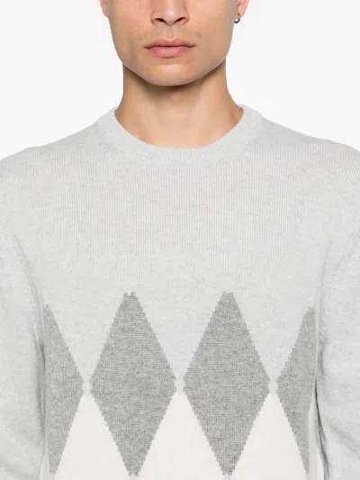Ballantyne Grey Cashmere Pullover In Gray