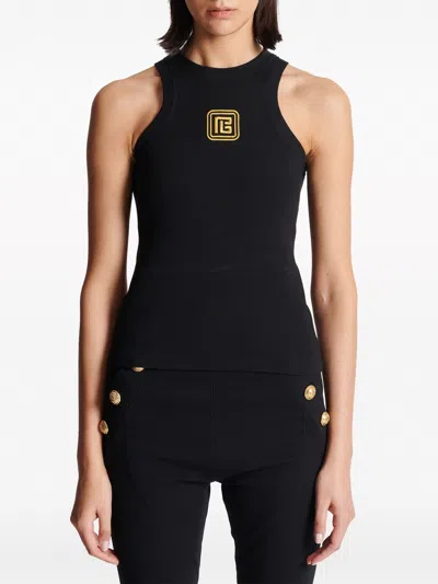 Balmain Cotton Top In Black