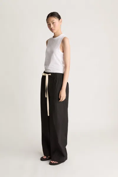 Lee Mathews Lm Poplin Wide Leg Pant In Black