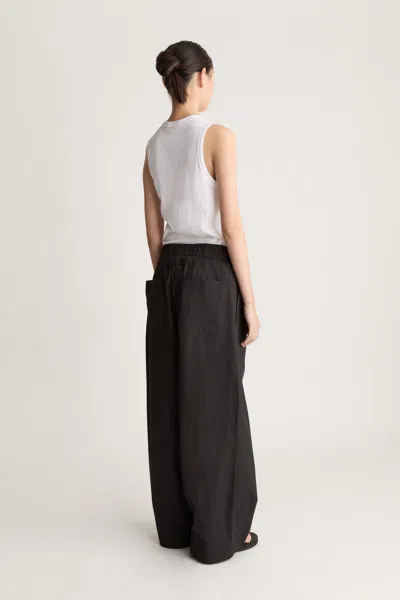 Lee Mathews Lm Poplin Wide Leg Pant In Black