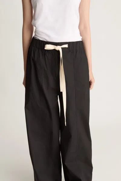 Lee Mathews Lm Poplin Wide Leg Pant In Black