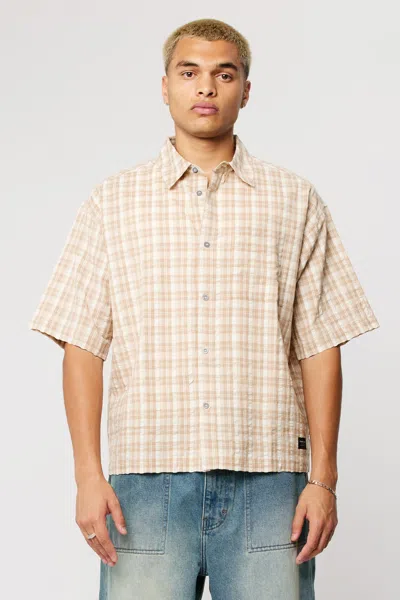 Abrand Bobby Seersucker Shirt In Gold