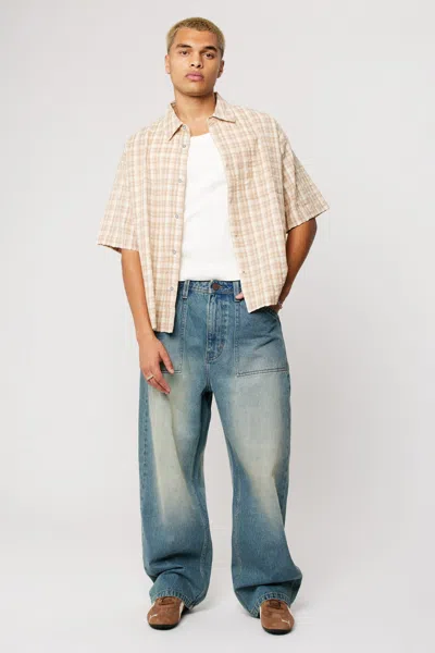 Abrand Bobby Seersucker Shirt In Gold