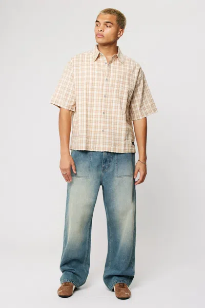 Abrand Bobby Seersucker Shirt In Gold