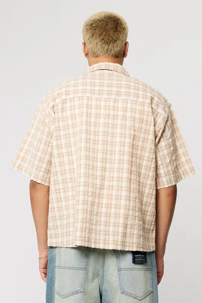 Abrand Bobby Seersucker Shirt In Gold