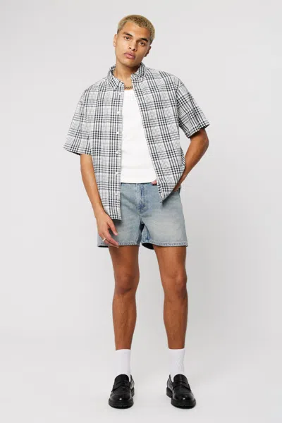 Abrand Newman Seersucker Shirt In Gray