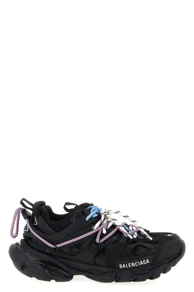 Balenciaga Black Mesh And Rubber Track Trail Laces Sneakers In Black