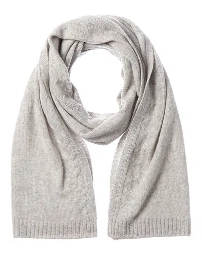 Bruno Magli Cable Border Cashmere Scarf In Gray