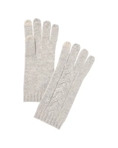 Bruno Magli Center Cable Cashmere Gloves In Gray