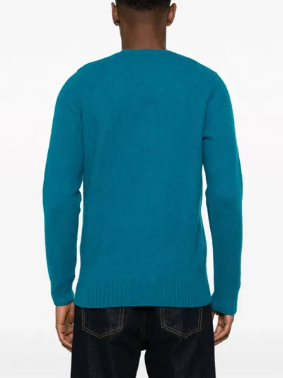 Drumohr Blue Wool Crew Neck Sweater In Blue