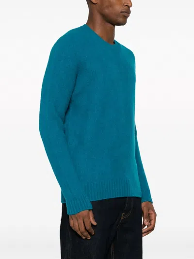 Drumohr Blue Wool Crew Neck Sweater In Blue