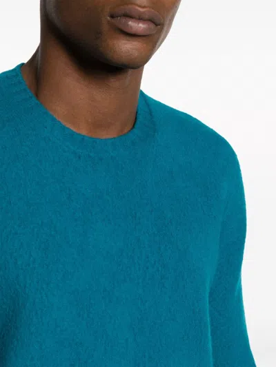 Drumohr Blue Wool Crew Neck Sweater In Blue