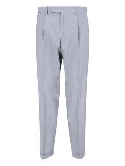 Cruna Straight-leg Grey Trousers With Structured Waistband In Gray