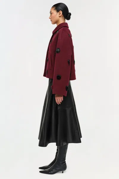 Simkhai Ryma Paneled Leather Midi Skirt In Black