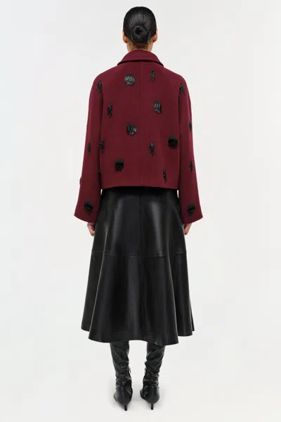 Simkhai Ryma Paneled Leather Midi Skirt In Black