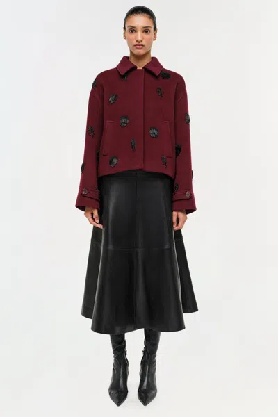 Simkhai Ryma Paneled Leather Midi Skirt In Black