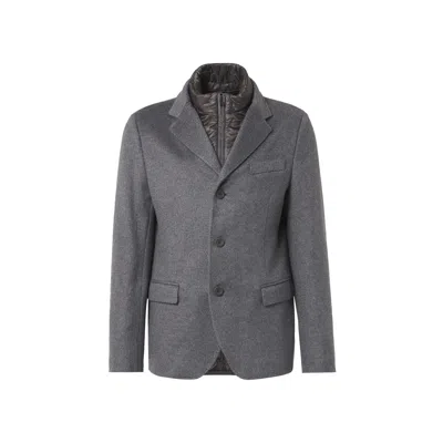 Herno Cashmere Blazer Jacket Men In Gray