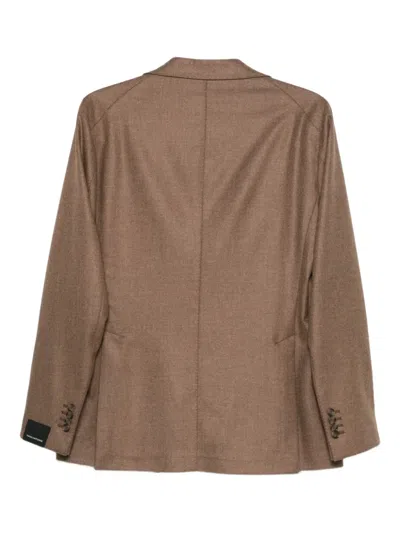Tagliatore Single-breasted Jacket In Brown