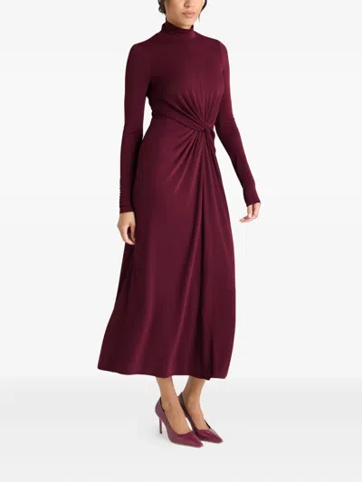 Cinq À Sept Cinq A Sept Tovianna Mock Neck Dress In Burgundy