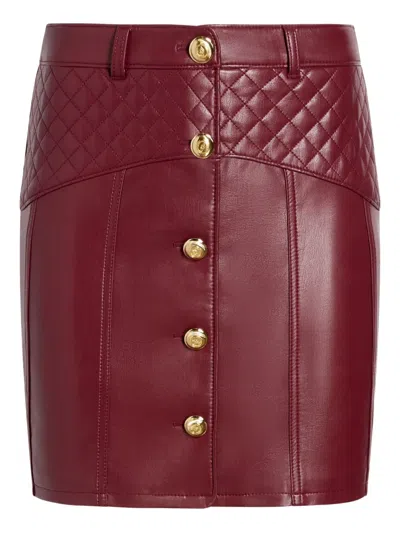 Cinq À Sept Cinq A Sept Claudia Faux Leather Skirt In Burgundy
