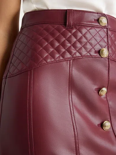 Cinq À Sept Cinq A Sept Claudia Faux Leather Skirt In Burgundy