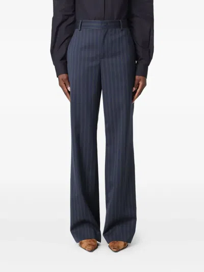 Moschino Striped Trousers In Blue