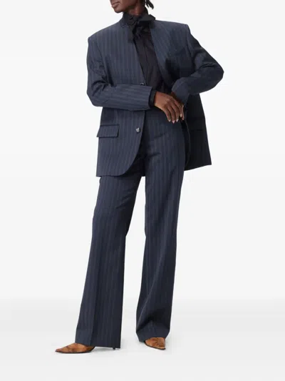 Moschino Striped Trousers In Blue