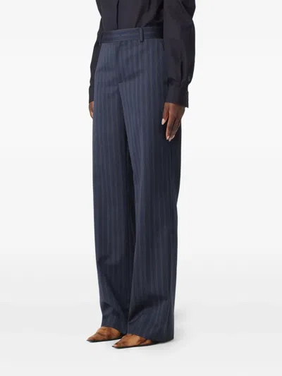 Moschino Striped Trousers In Blue