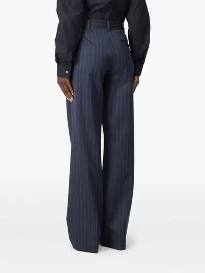 Moschino Striped Trousers In Blue