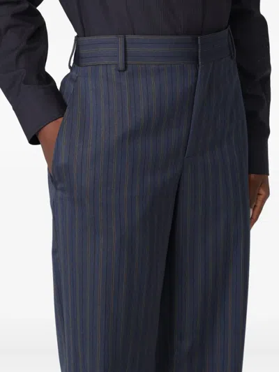 Moschino Striped Trousers In Blue