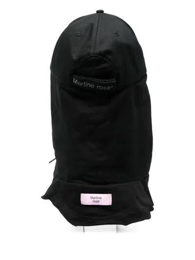 Martine Rose Embroidered Hooded Cap In Black