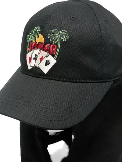 Martine Rose Embroidered Hooded Cap In Black