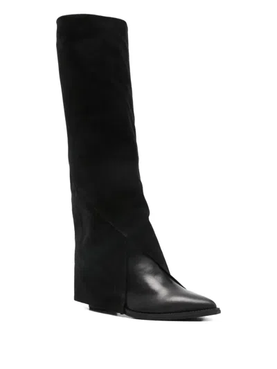 Julie Dee 85mm Suede Boots In Black