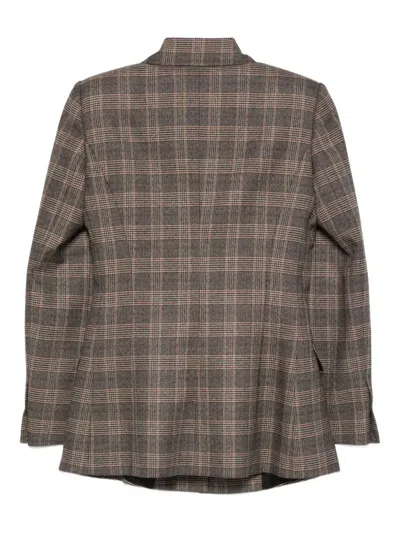 Cenere Gb Blazer With Check Print In Brown