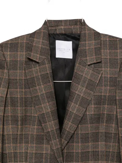 Cenere Gb Blazer With Check Print In Brown