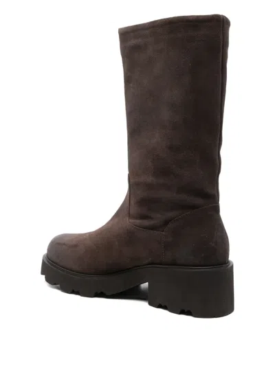 Julie Dee Suede Boots In Brown