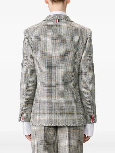 Thom Browne Pow Glen Plaid Hunting Tweed Single Breasted Blazer In Gray
