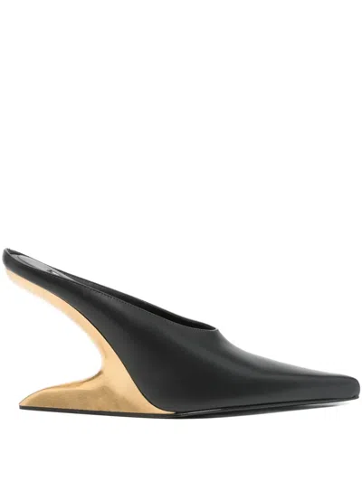 Alexander Wang Boomerang 105mm Wedge Mule Shoes In Black