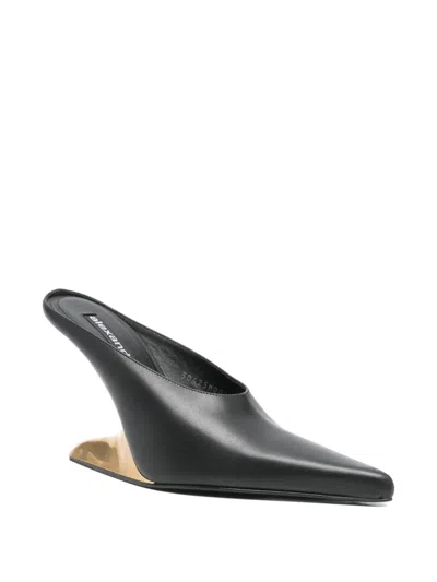 Alexander Wang Boomerang 105mm Wedge Mule Shoes In Black