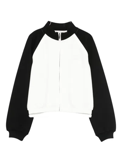 Twinset Two-tone Bomber Jacket In White