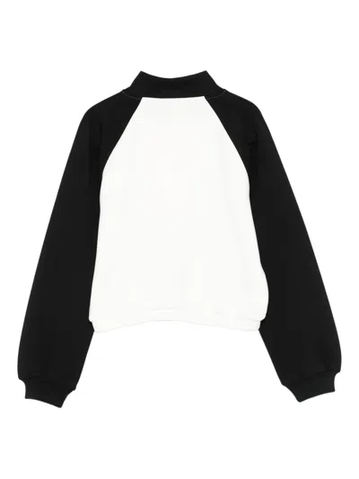 Twinset Two-tone Bomber Jacket In White