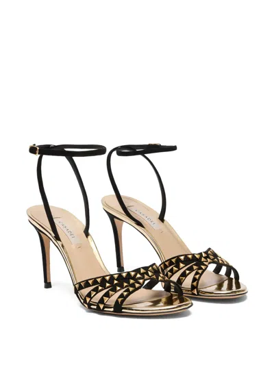 Casadei 180mm Leather Studded Sandals In Black