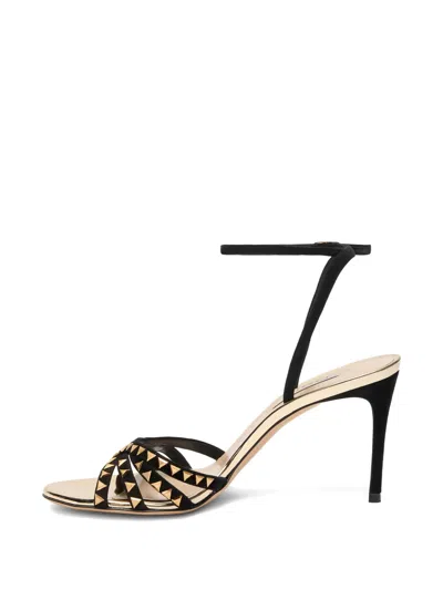 Casadei 180mm Leather Studded Sandals In Black