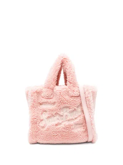 Mc2 Saint Barth Logo-embroidered Fluffy Tote Bag In Pink