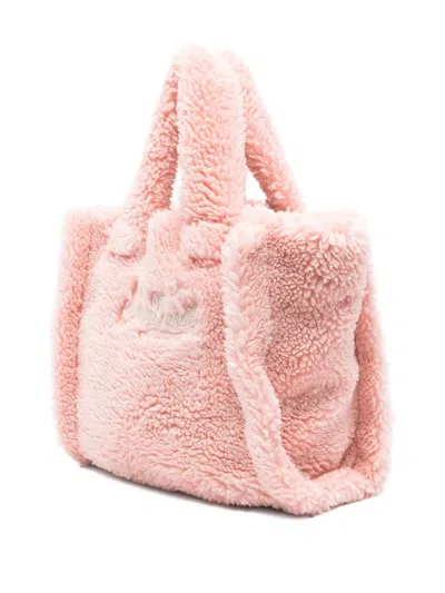 Mc2 Saint Barth Logo-embroidered Fluffy Tote Bag In Pink