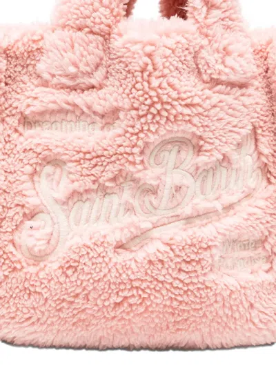 Mc2 Saint Barth Logo-embroidered Fluffy Tote Bag In Pink
