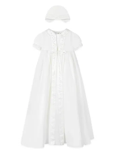 Sarah Louise Christening Dress And Bonnet Set In White